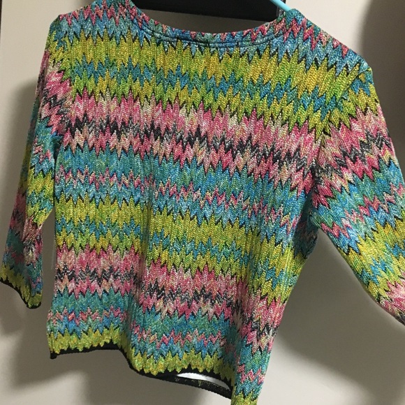 Vintage Snazzie,  Colourful Metallic Top, Medium, EUC - Picture 5 of 8